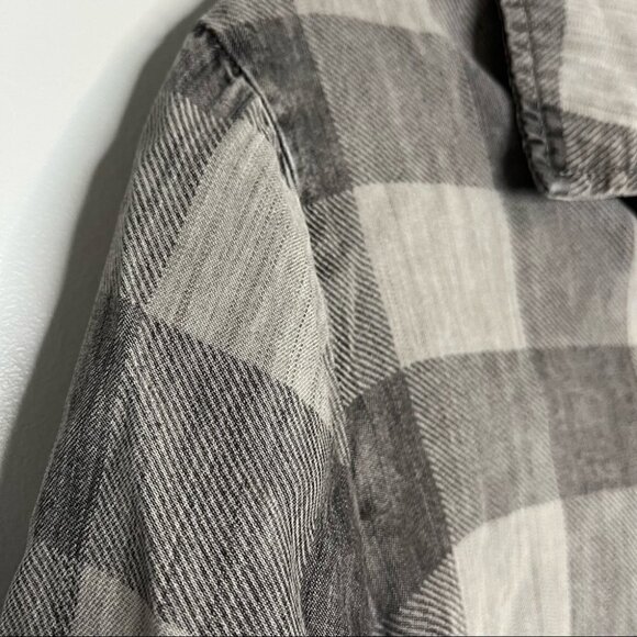 Soft Surroundings Gray Plaid Trieste Tunic Shirt - Picture 3 of 9